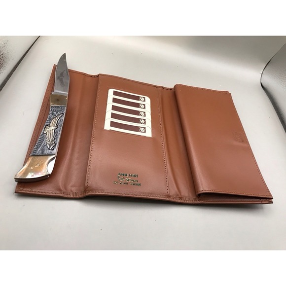 Ann Klein Red Trifold Wallet 7" X 4" - Picture 11 of 11